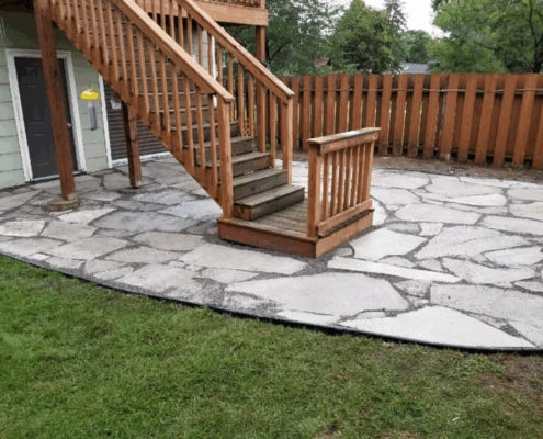 Patios and Walkways - Deck stairs to concrete patio